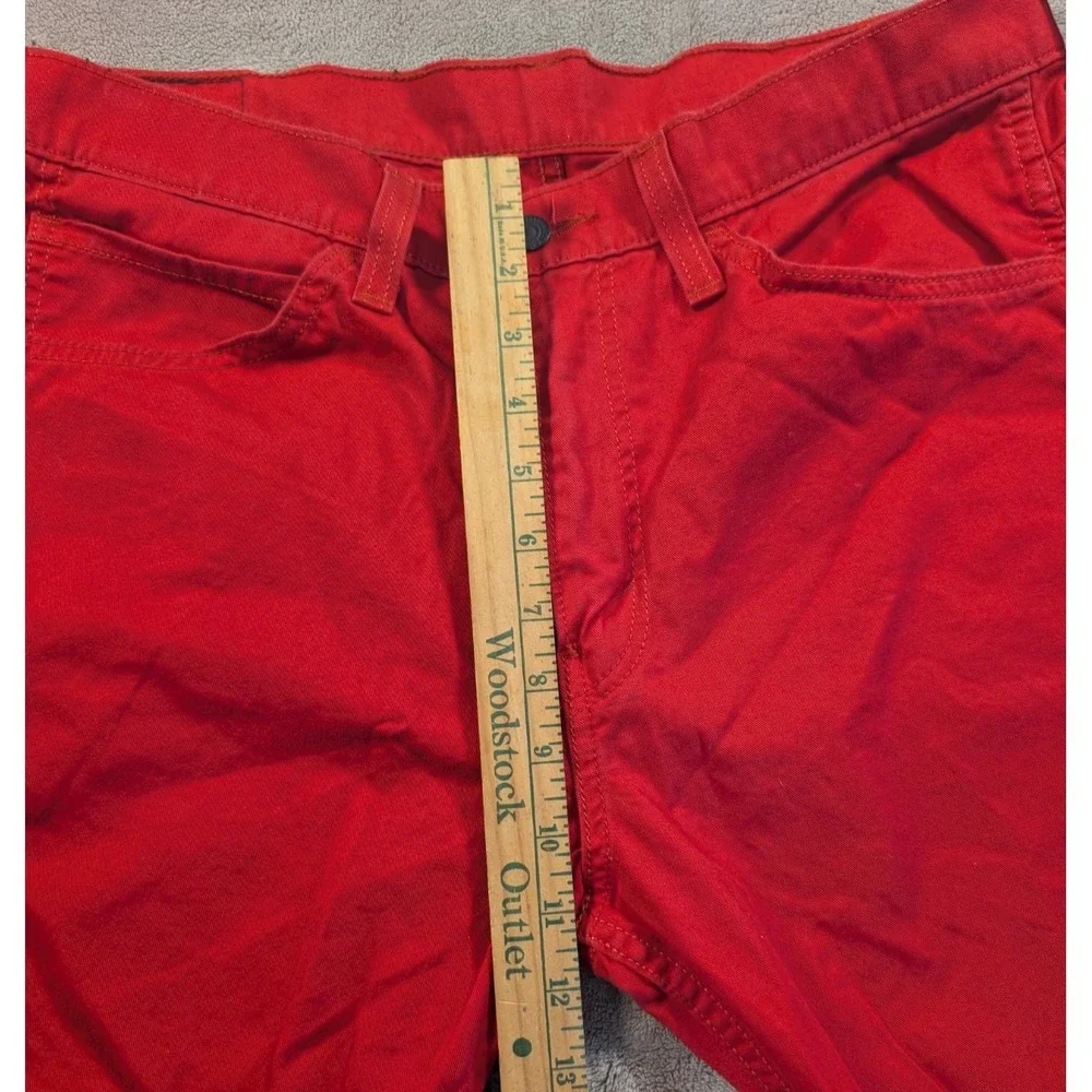 Levi's 569 Loose Straight Jeans Men's 34x32 Red Cotton Stretch Used